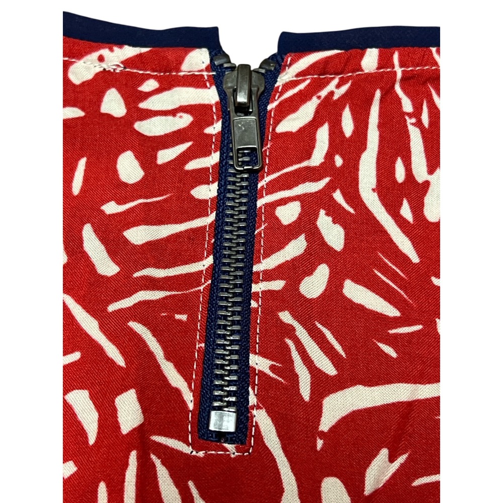 THML Clothing Red White Print Flounce Hem Dress Size Medium - Picture 5 of 6